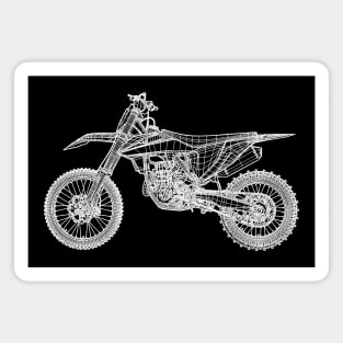 White 450 SX-F Bike Blueprint Sketch Art Magnet